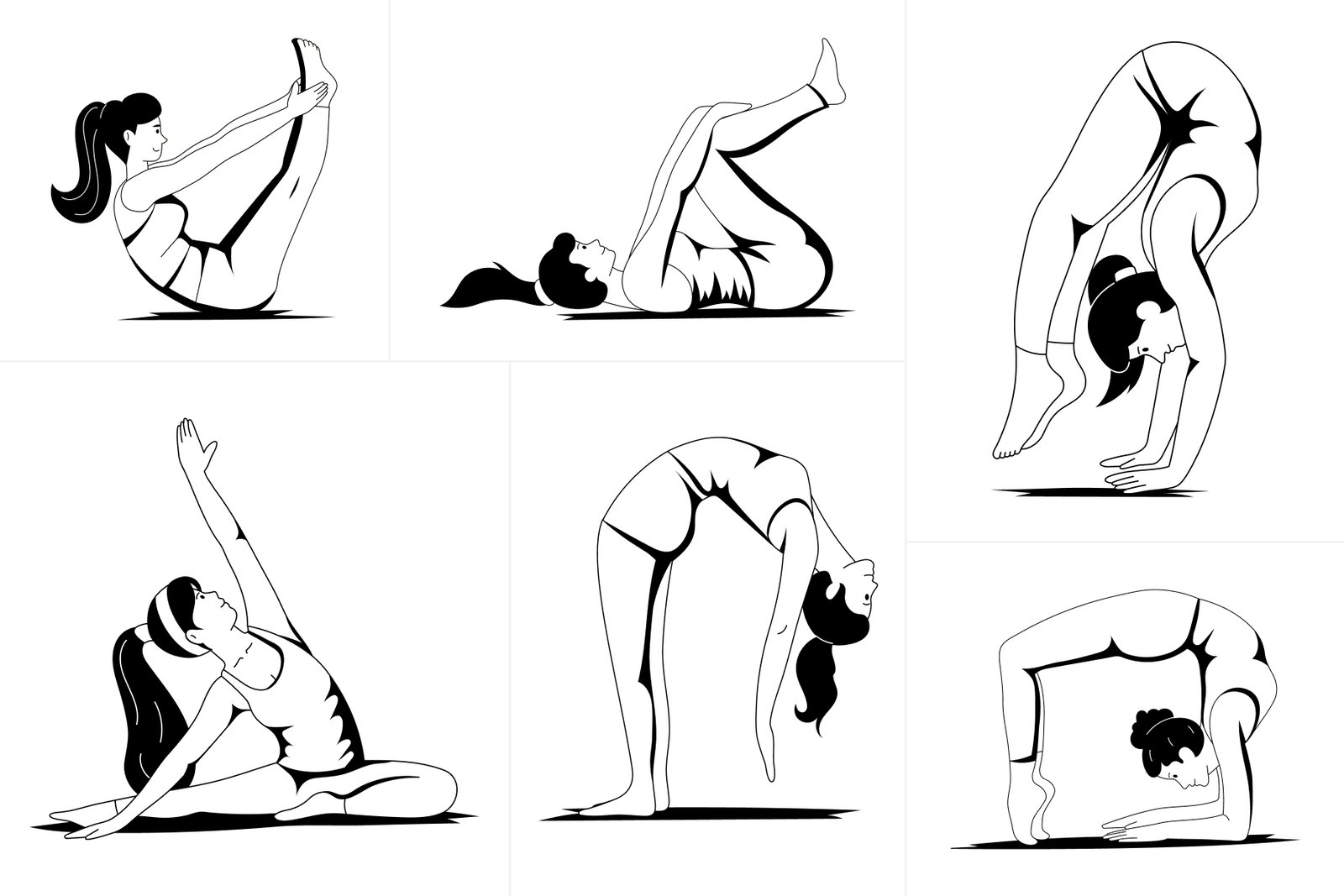 Yoga Poses Illustration Set
