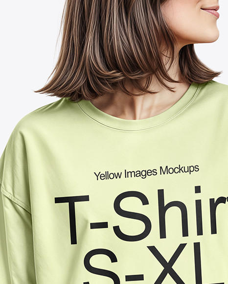 Young Couple Wearing Oversized T-shirts and Jeans Mockup