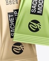 Two Metallic Sachets Mockup