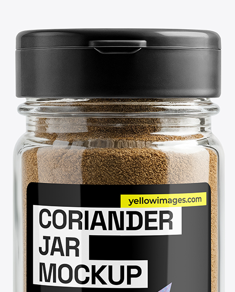 Glass Jar with Grounded Coriander Mockup