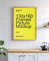 Poster with a Wooden Frame in a Kitchen Mockup