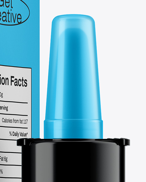 Metallized Nasal Spray Bottle & Paper Box Mockup