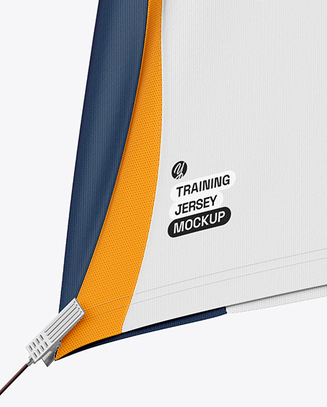 Training Short Sleeve Jersey Hanging on a Hooked Frame Mockup