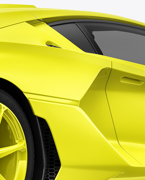 Sport Car Mockup - Back Half Side View