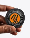Matte Condom Packaging in a Hand Mockup