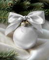 Metallic Christmas Ball with Bow Mockup