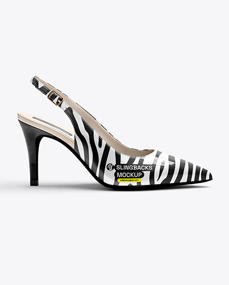 Glossy Slingback Shoe Mockup - Mockups