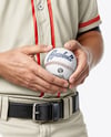 Baseball Player Wearing a Jersey and Cap Hollding a Ball Mockup