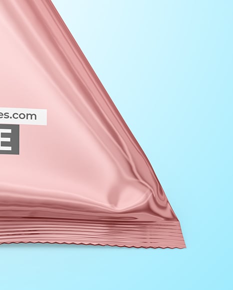 Glossy Metallic Triangular Package Mockup