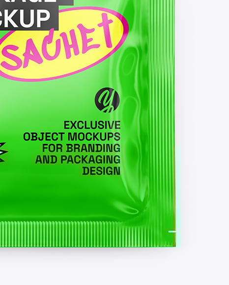 Glossy Sachet Mockup