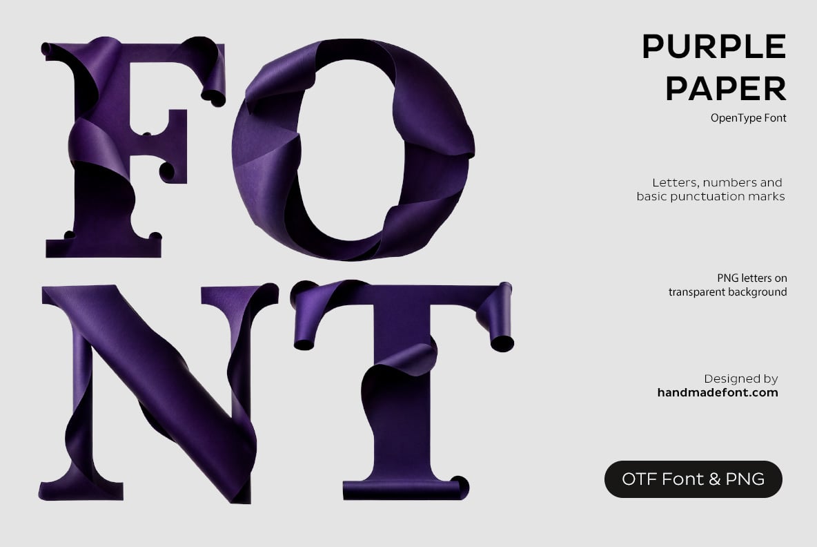 Purple Paper Font