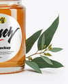 Glass Jar with Eucalyptus Honey Mockup
