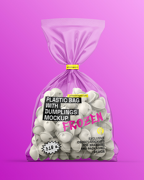 Plastic Bag With Dumplings Mockup