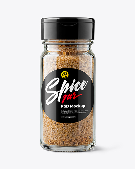 Glass Jar with Smoked Sea Salt Mockup - Realistic mockups