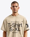 Man Wearing an Oversize T-shirt and Pants Mockup