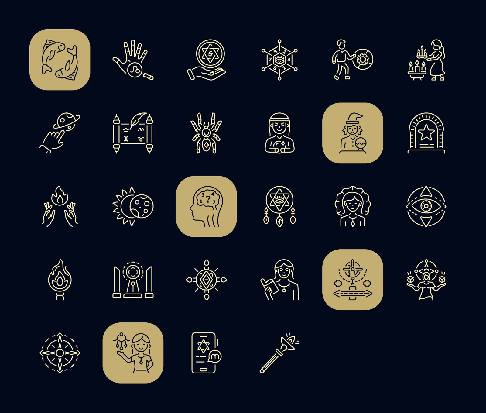 Astrology and Zodiac Icon Set