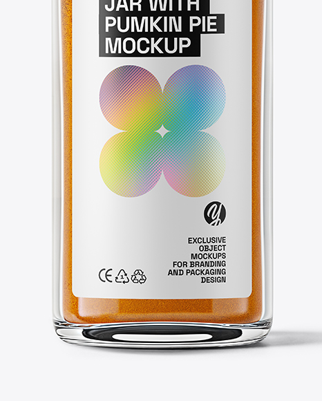 Clear Glass Jar with Pumpkin Pie Spice Mockup