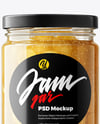 Glass Jar with White Grape Jam Mockup
