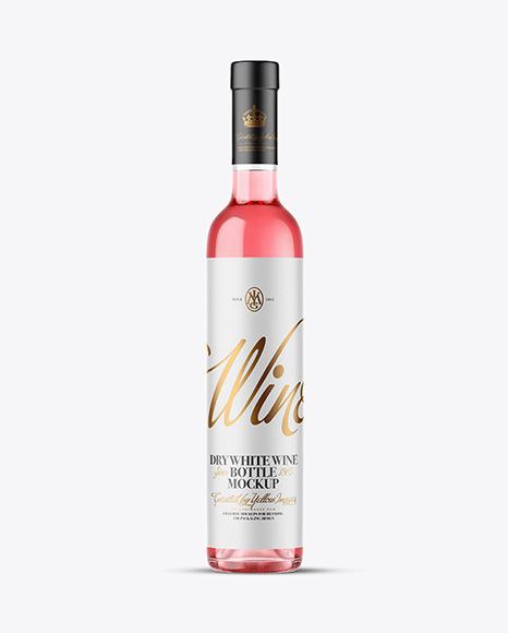 Clear Glass Pink Wine Bottle Mockup - Packaging mockups