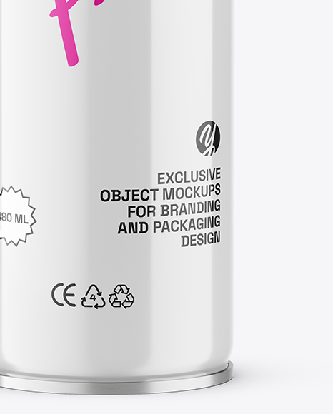 Glossy Spray Paint Can Mockup