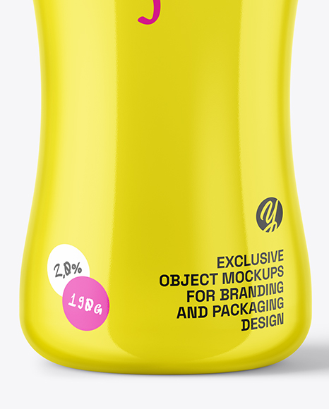 Glossy Yogurt Bottle Mockup