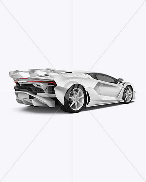 Sport Car Mockup - Back Half Side View