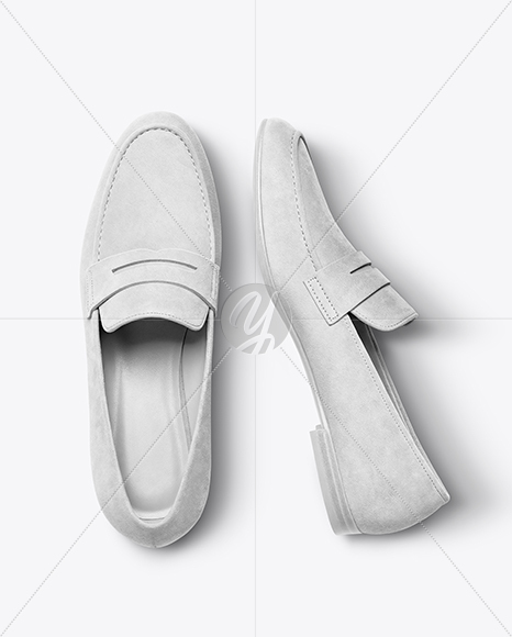 Pair of Suede Loafers Mockup
