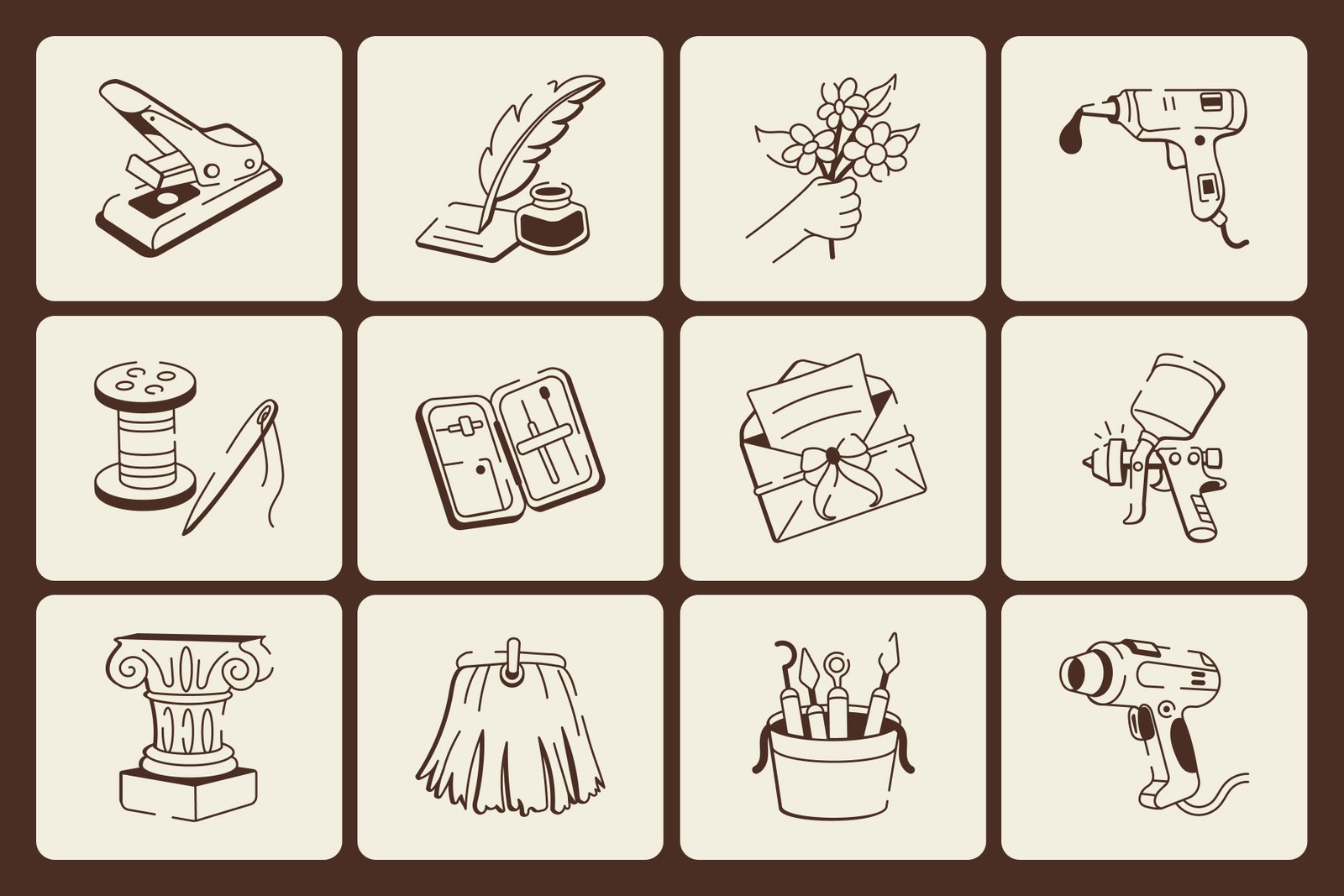 Crafting and DIY Doodle Icon set