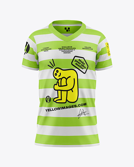 Kids V-Neck T-Shirt Mockup - Front View - Jersey t shirt mockup