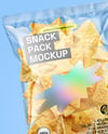 Clear Plastic Snack Bags with Corn Chips Mockup