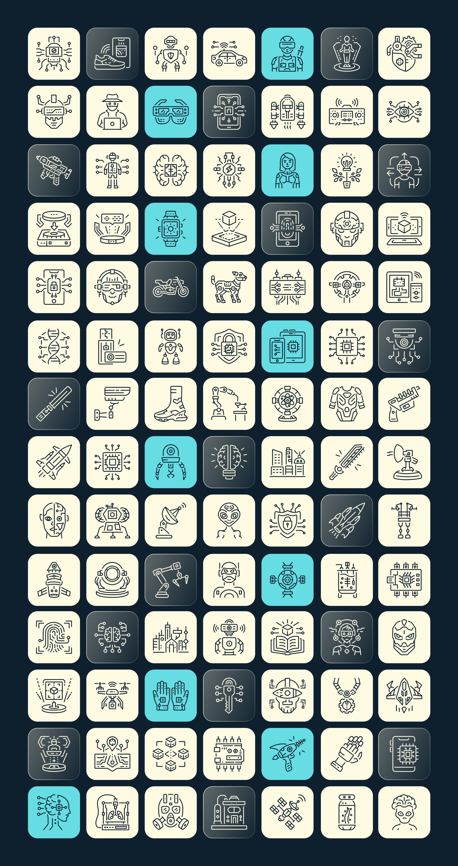 Cyberpunk and Sci Fi Icons Set