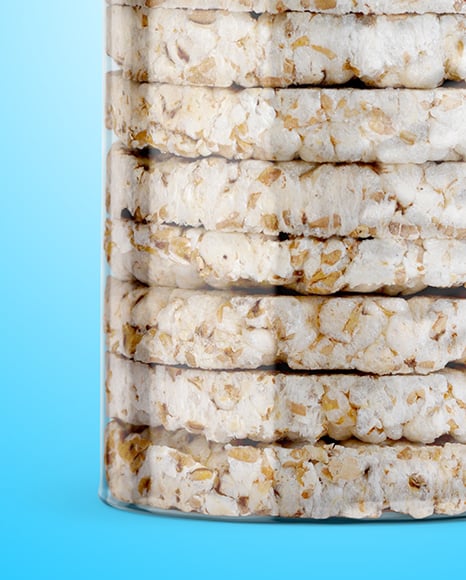 Transparent Package with Puffed Cakes Mockup