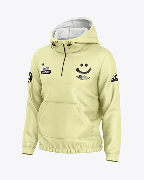 Men's Hoodie Mockup - Half Side View - PSD Mockups