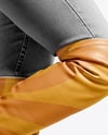 Pair of Over-The-Knee Boots on Women's Legs with Jeans Mockup