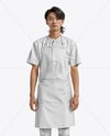 Asian Man Wearing Apron and Mandarin Neck Shirt Mockup