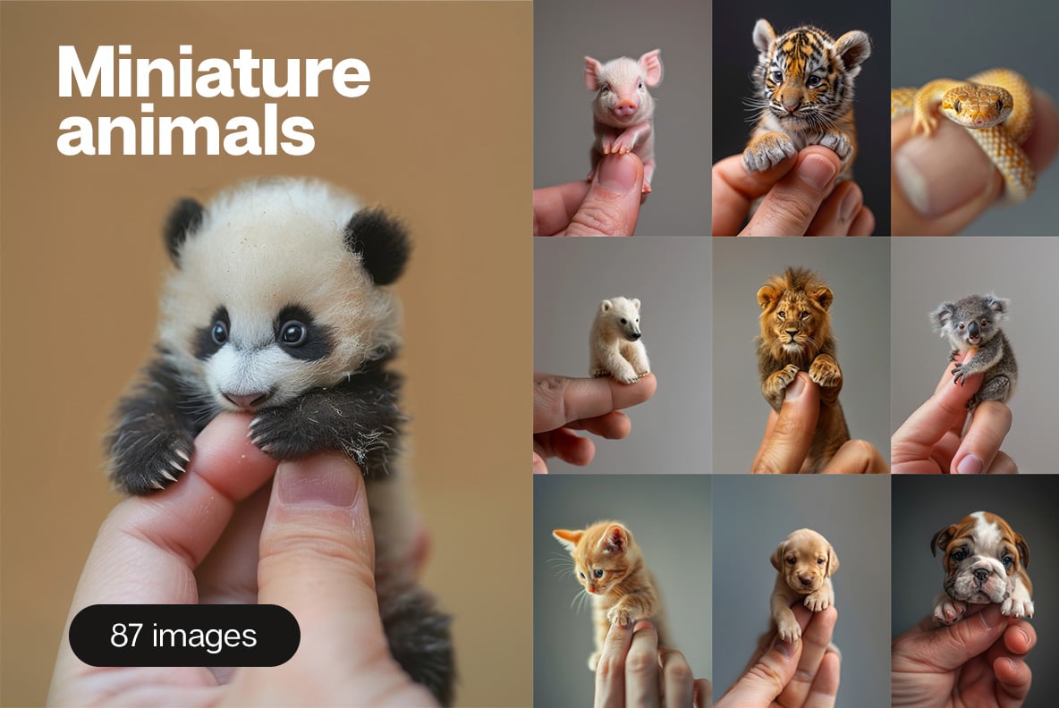 Miniature animals - 87 images
