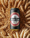 Beer Can on Wheat Grains Background Mockup