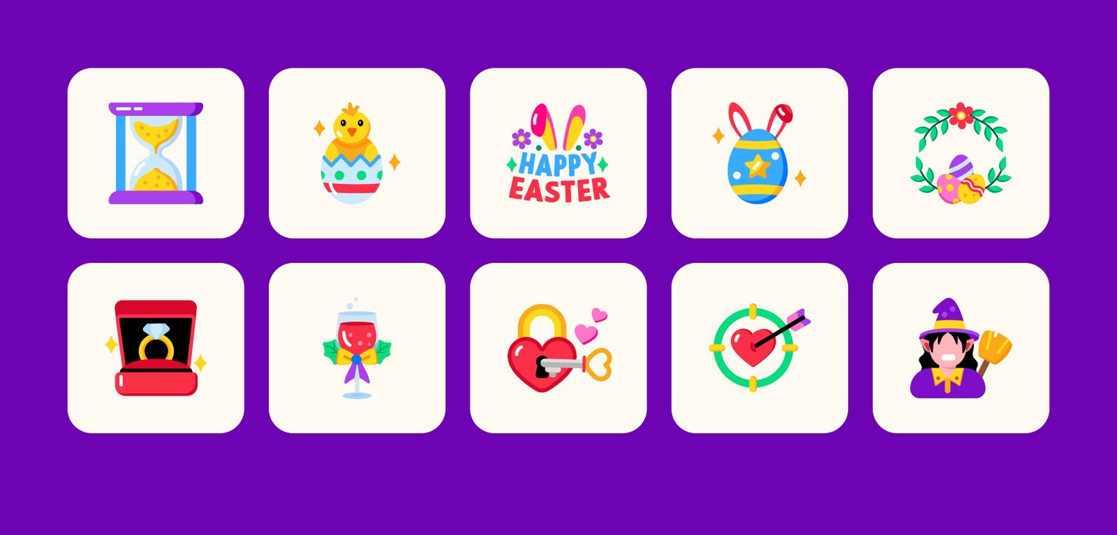 Joyful Holiday Icon Set