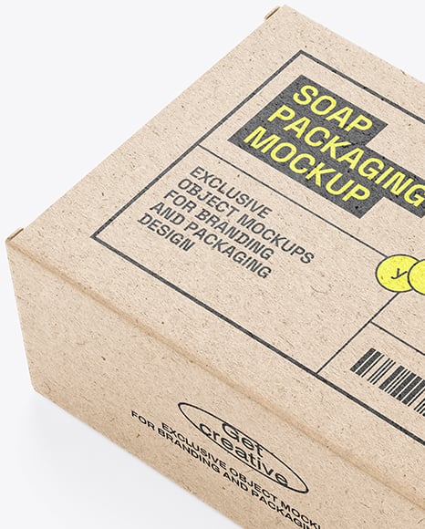Kraft Paper Box with Soap Bar Mockup