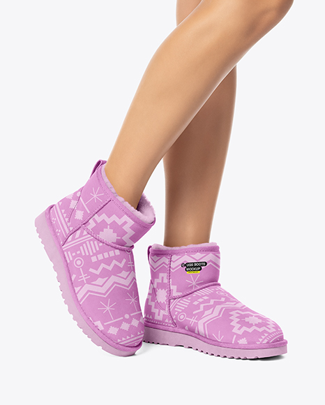 Pair of UGG Boots on Woman's Legs Mockup - Shoe mockups