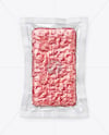 Clear Plastic Flow-Pack with Minced Meat Mockup