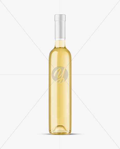 Clear Glass White Wine Bottle Mockup