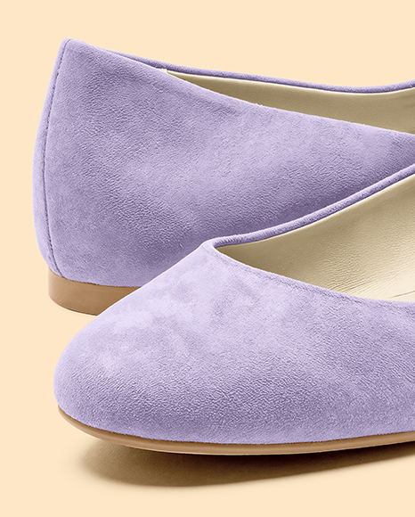 Pair of Suede Ballet Flats Mockup