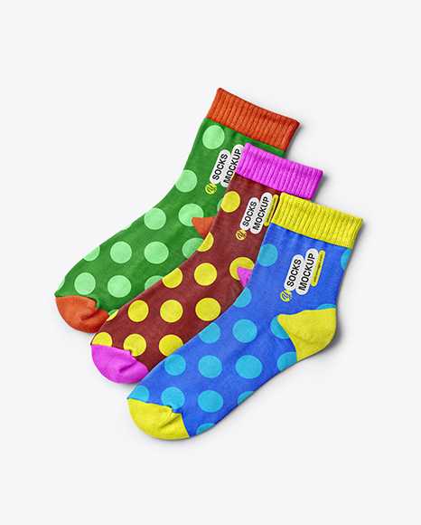 Three Socks Mockup