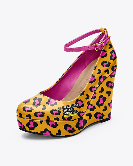 Wedge Heel Shoe Mockup - Apparel mockups