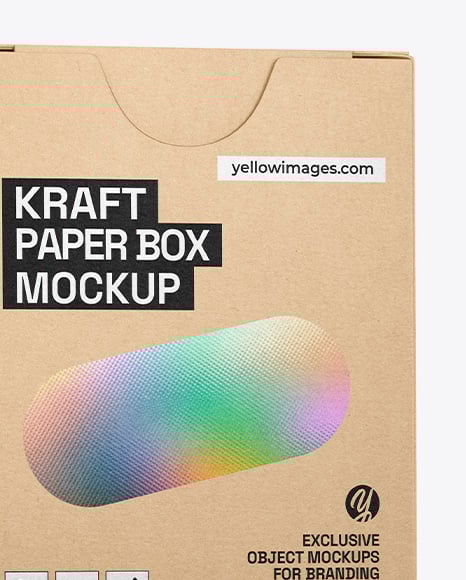 Kraft Paper Box Mockup – Half Side View