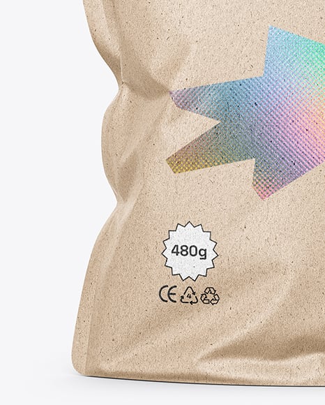 Kraft Paper Stand-Up Pouch Mockup