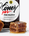 Glass Jar with Buckwheat Honey Mockup