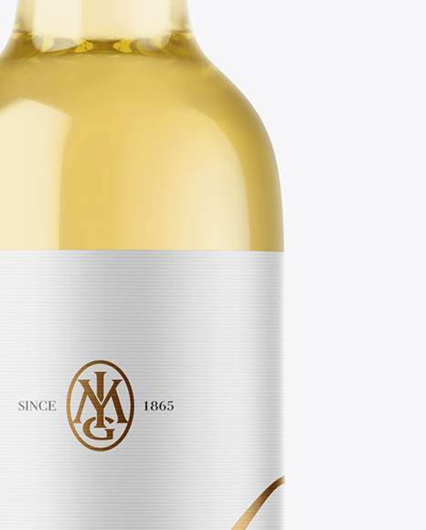 Clear Glass White Wine Bottle Mockup