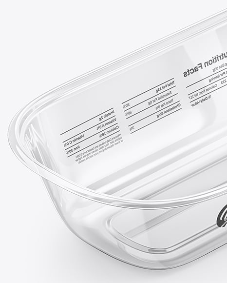 Clear Plastic Container with Matte Plastic Lid Mockup